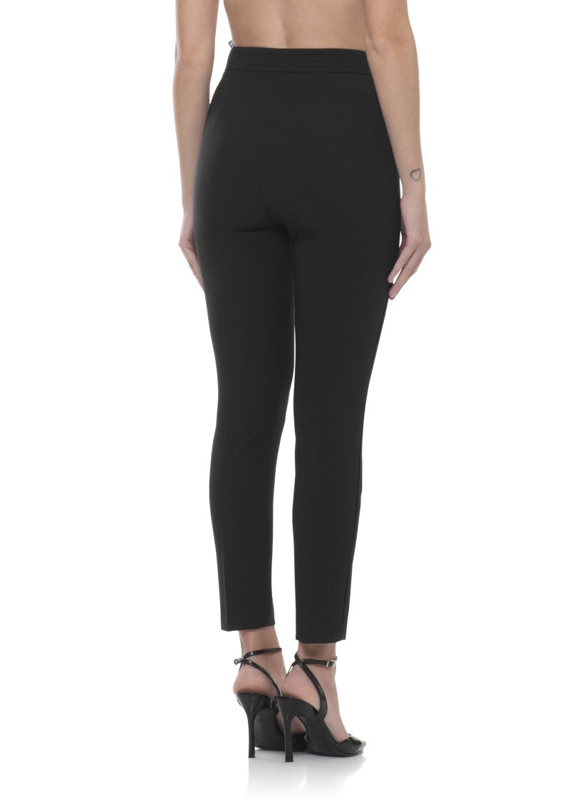 Elisabetta Franchi Black Pants With Logoed Pants