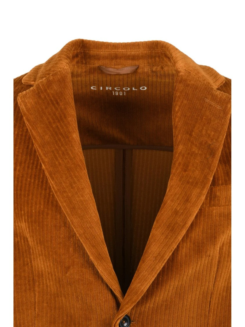 Circolo 1901 Velvet Blazer With Tailored Silhouette And Notched Lapel
