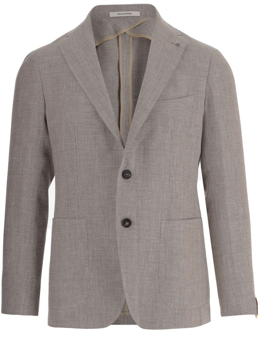 Tagliatore Single-Breasted Linen And Cotton Jacket