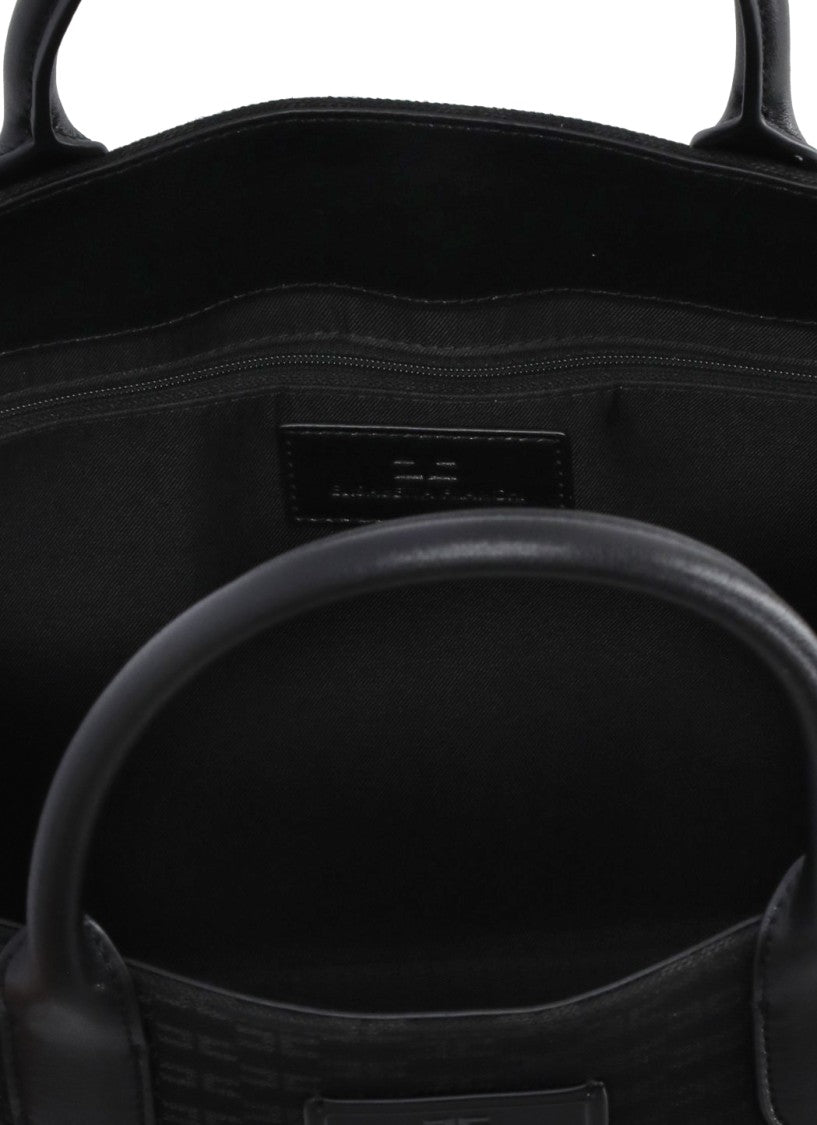 Elisabetta Franchi Structured Monogram Bag With Dual Handles