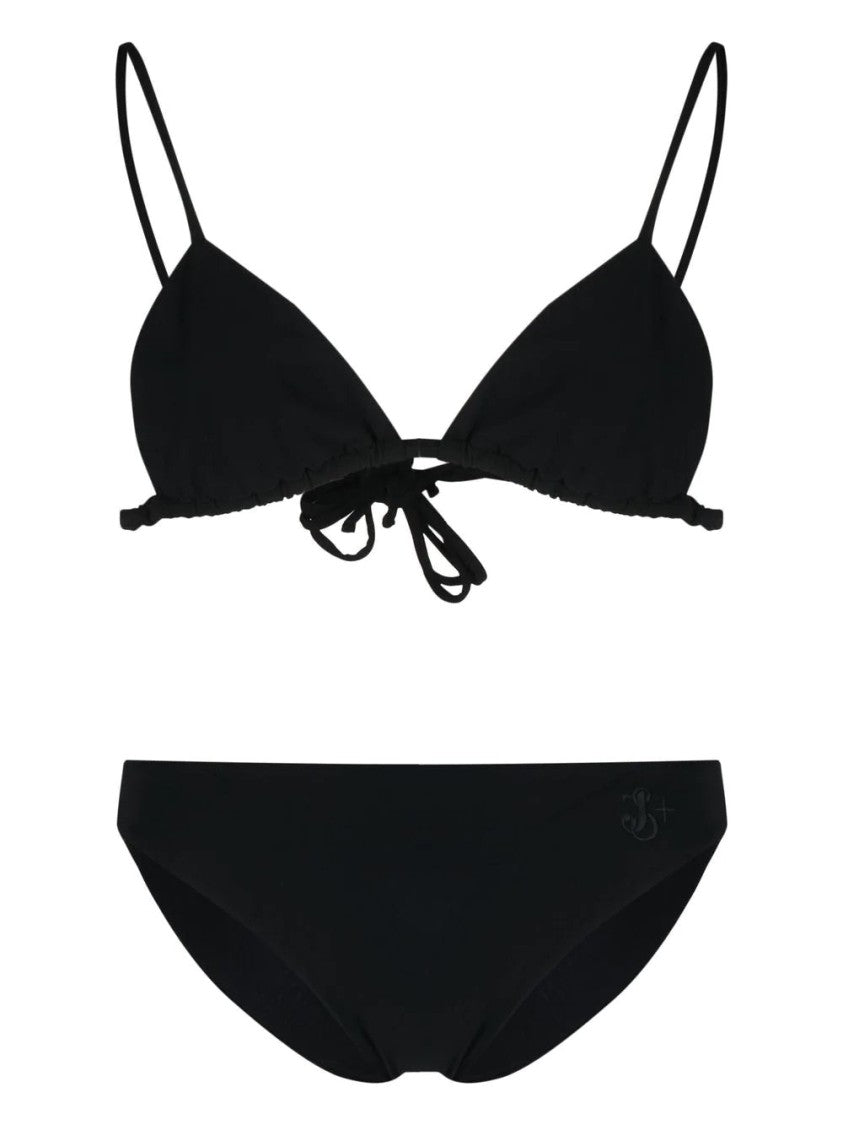 Jil Sander Classic Triangular Black Bikini Top
