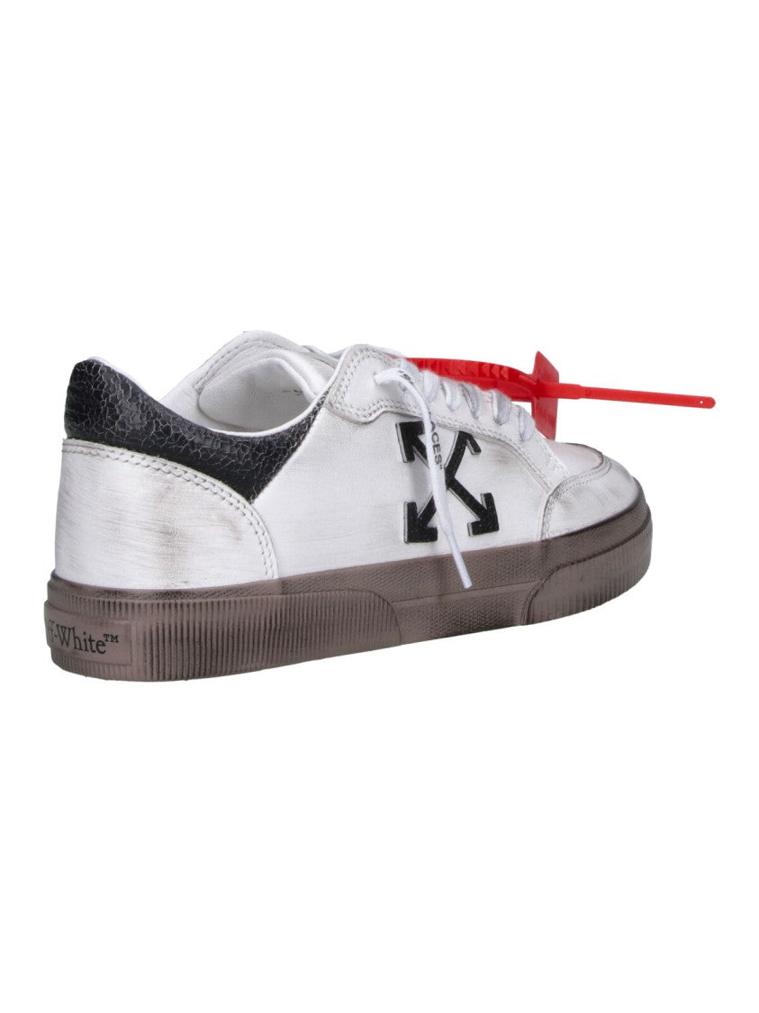 Off-White White Vulcanized Low Distressed Leather Sneakers