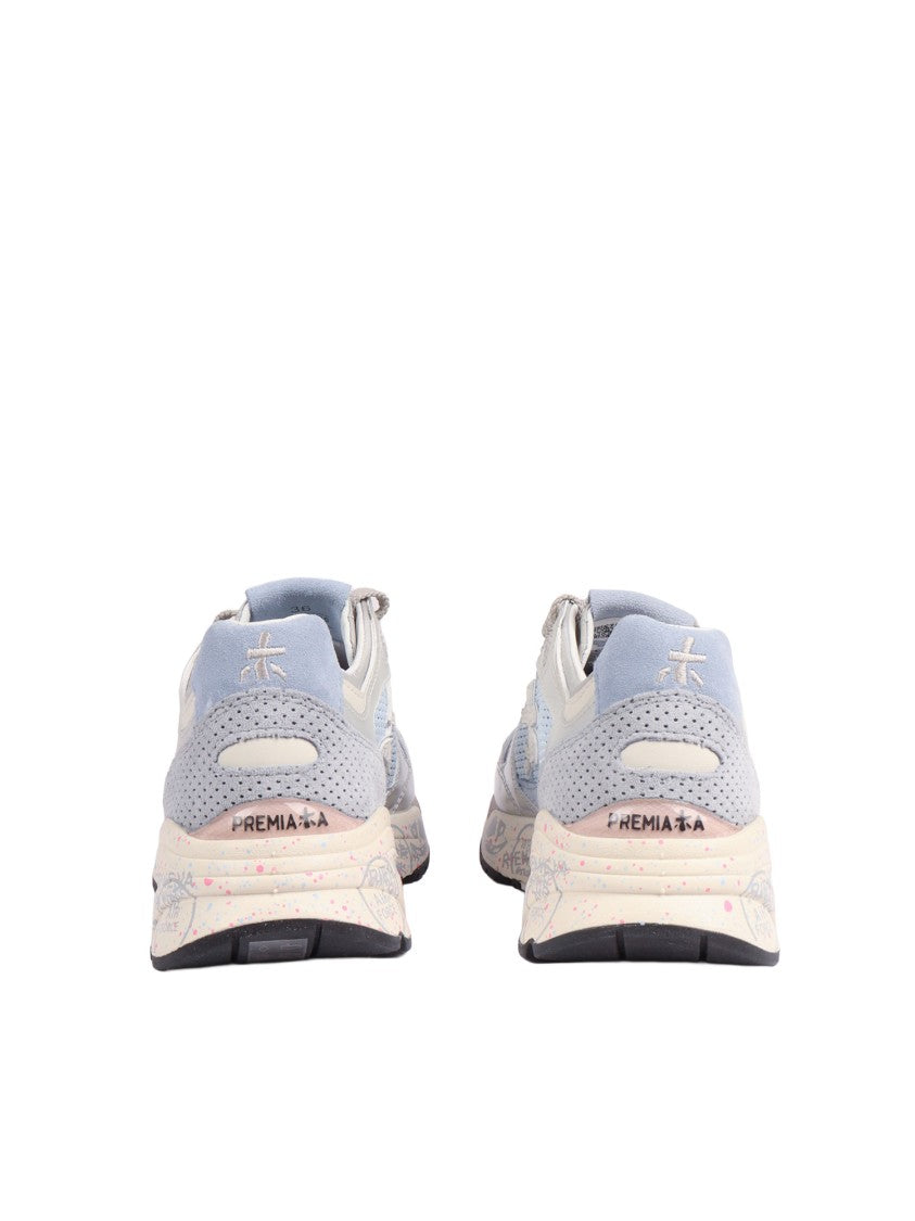 Premiata Mased Light Blue Mesh Sneakers