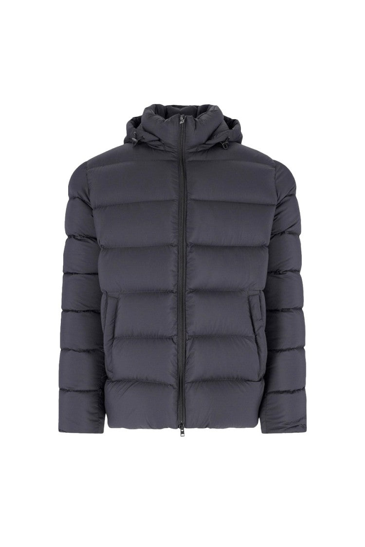 Herno Grey Polyester Hooded Puffer Jacket