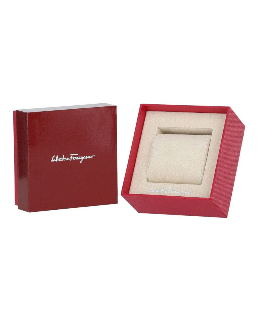 Ferragamo Classic Black Leather Stainless Steel Watch