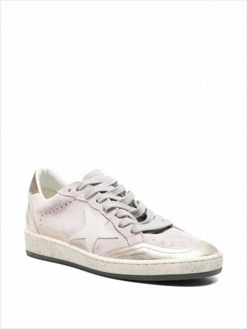 Golden Goose Distressed Suede Low-Top Sneakers With Star Emblem