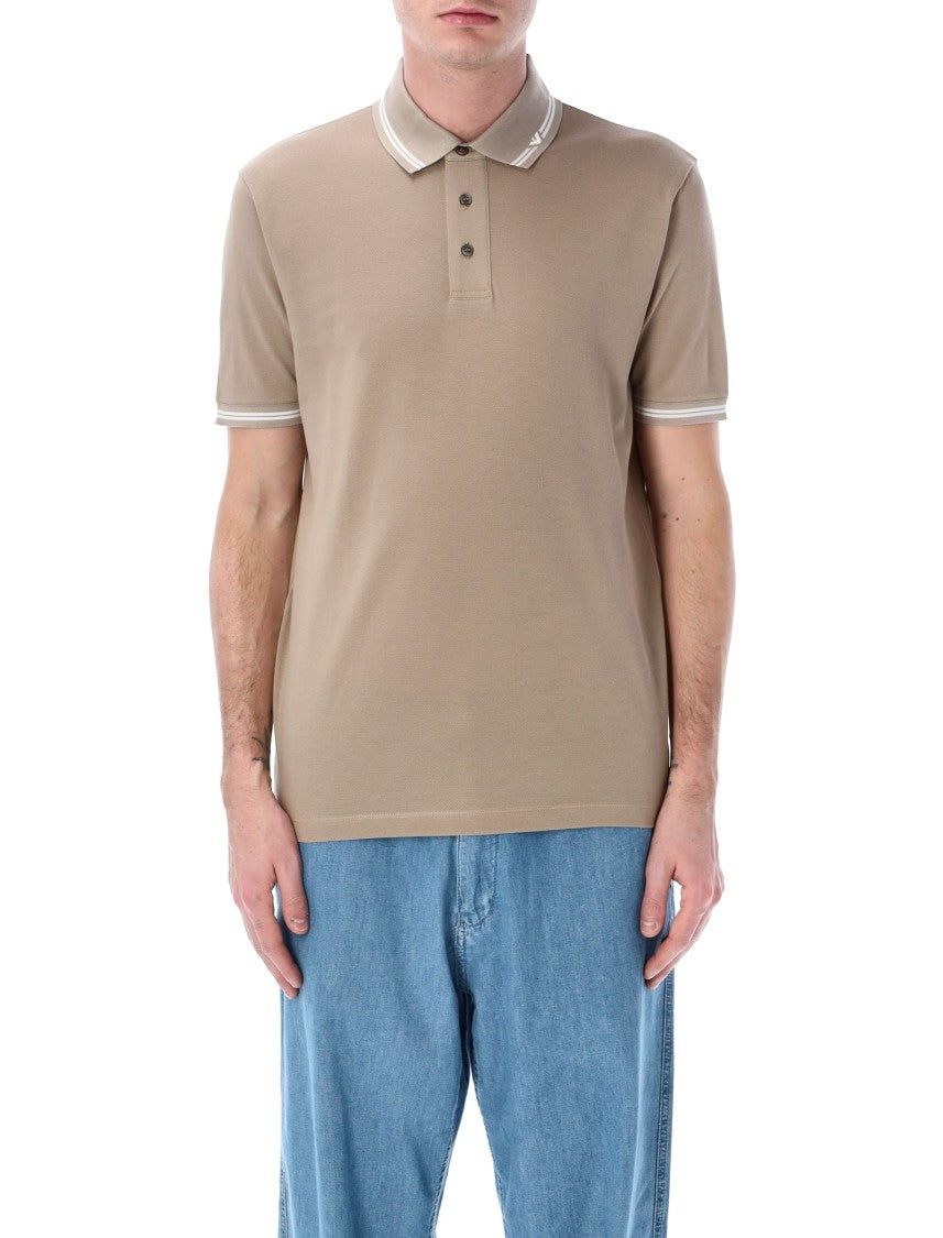 Emporio Armani Classic Piqué Polo Shirt With Embroidered Logo
