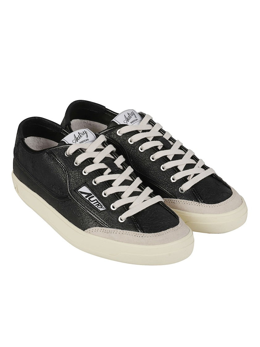 Autry Windscape Low Cracked Leather Sneakers