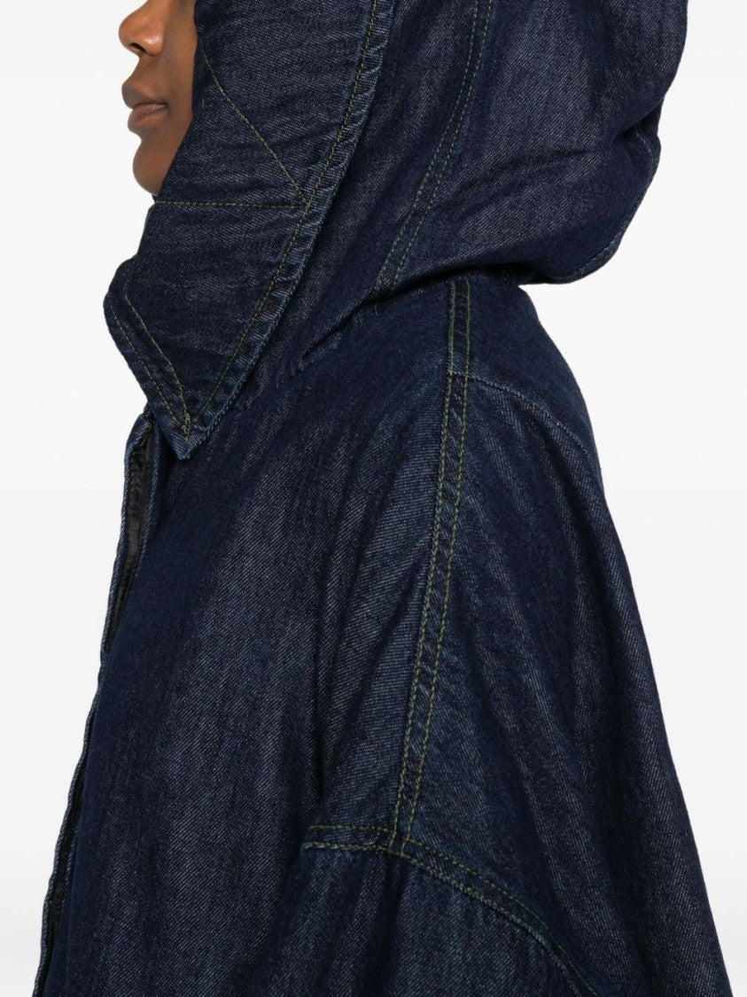 Dries Van Noten Voluminous Cape-Back Jacket With Oversized Collar