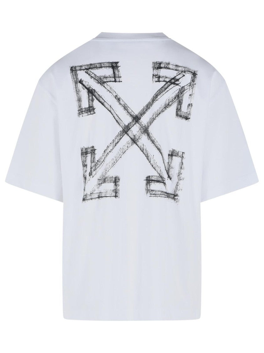 Off-White 'Motion Arrow' White Cotton T-Shirt