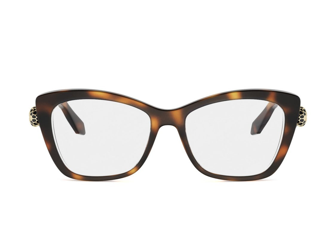 Bulgari Bv50074i Oversized Square Tortoiseshell Eyeglasses