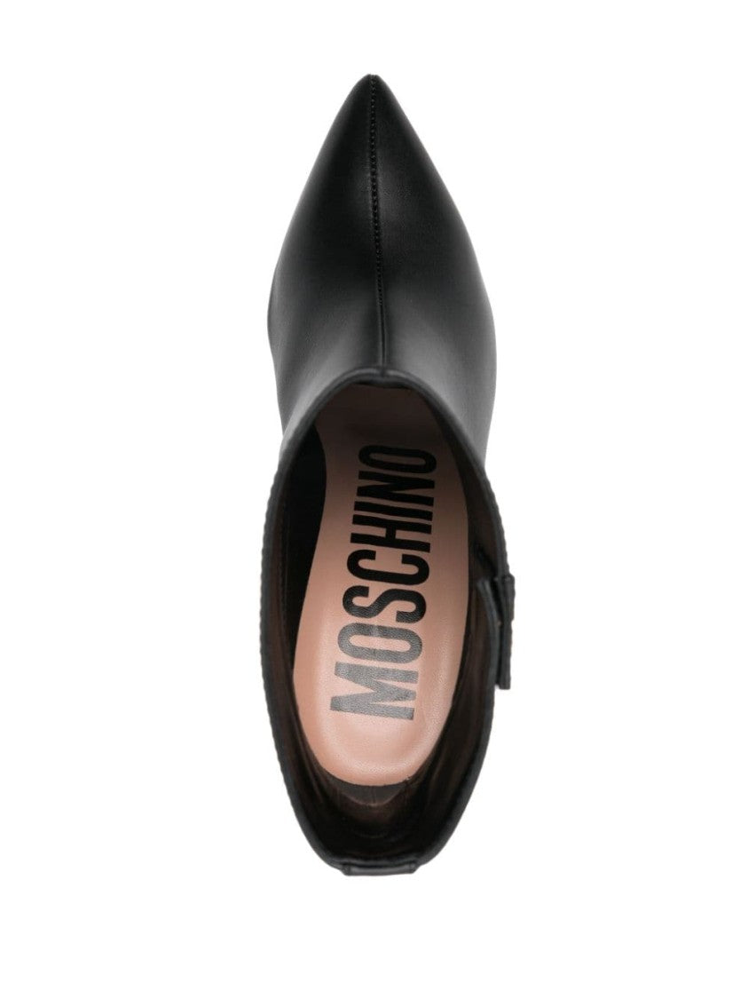 Moschino Ankle-Length Black Calf Leather Boots