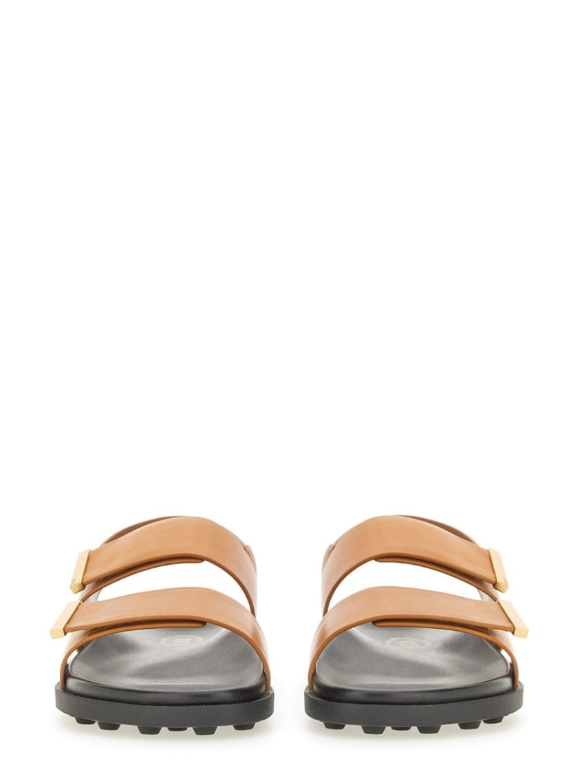Tod's Brown Calfskin Sandals