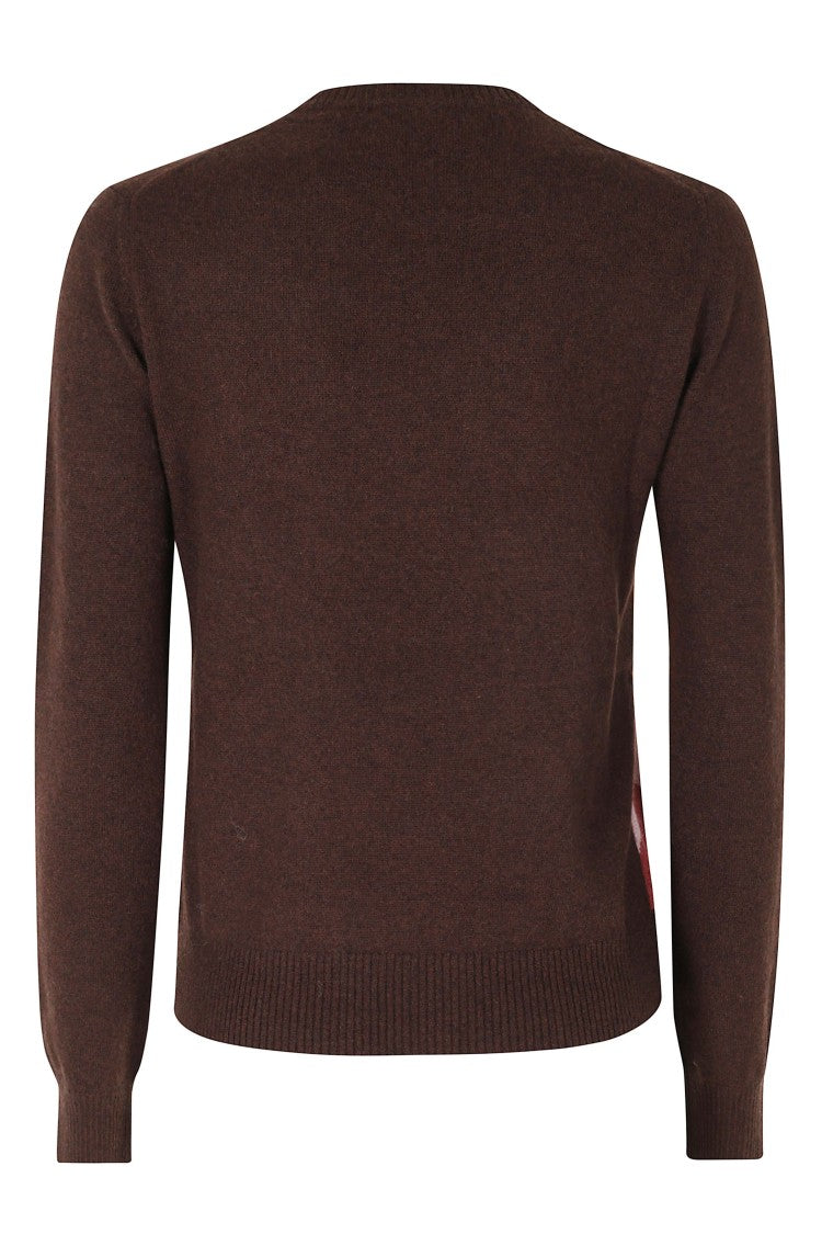 Ballantyne Brown Diamond Pattern Cashmere Sweater