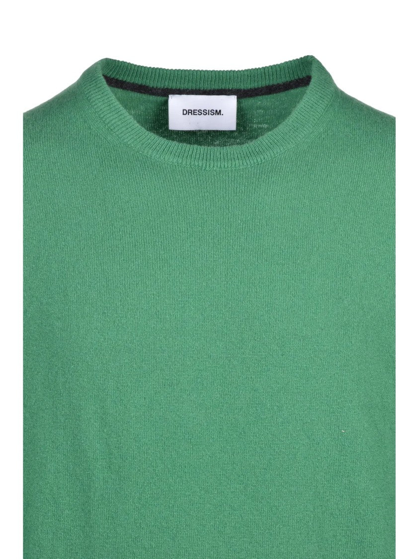 Dressism. Merino Wool Crew Neck Pullover With Ribbed Details