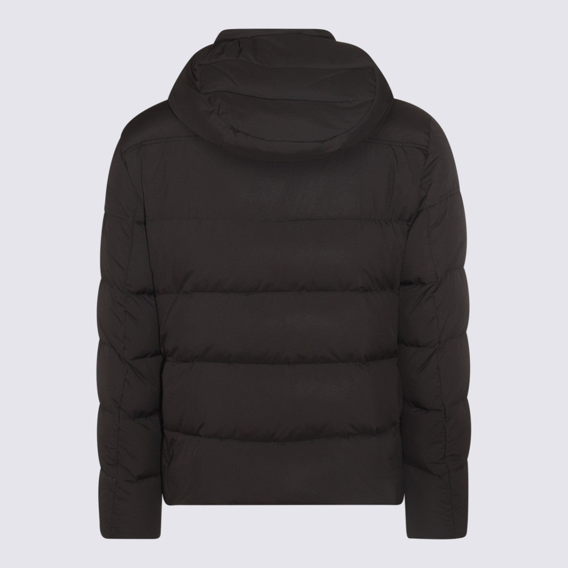 Moorer Padded Jacket With Horizontal Quilting And Detachable Hood