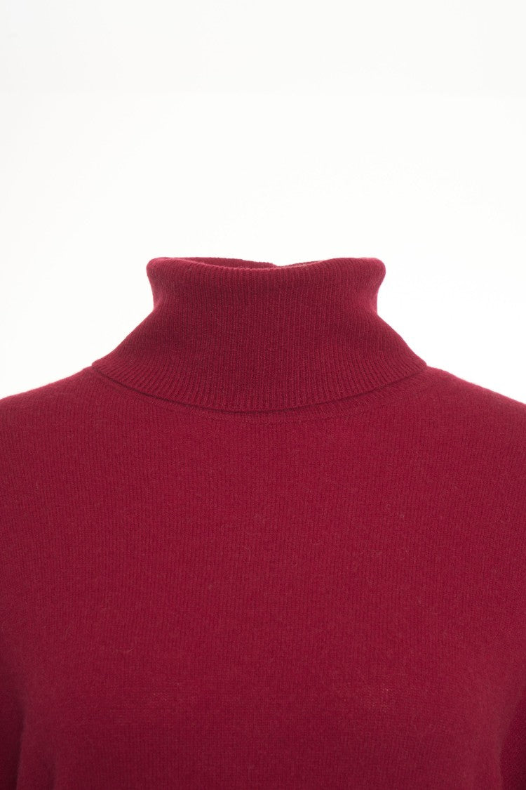 Crush High-Neck Cashmere Sweater With Ribbed Cuffs