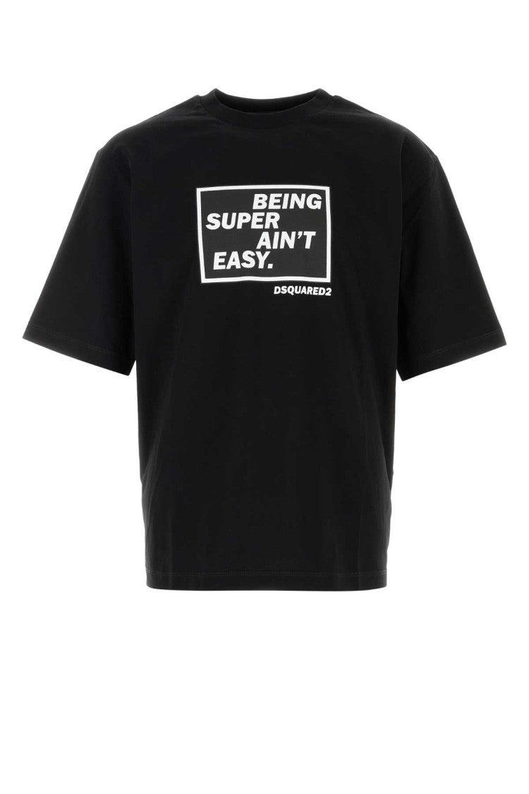 Dsquared2 Black Cotton Oversize T-Shirt