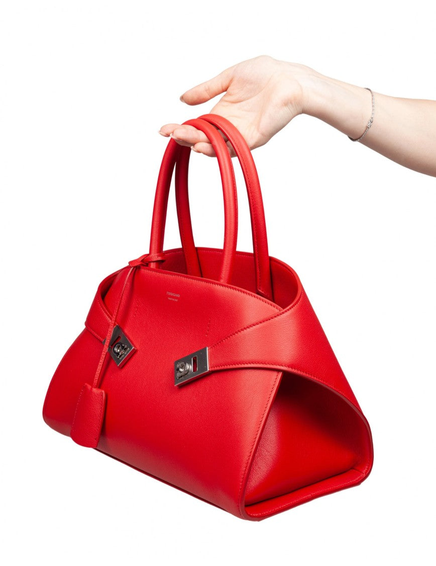 Salvatore Ferragamo Hug Th M Handbag In Red Leather