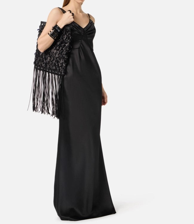 Elisabetta Franchi Red Carpet Satin Mermaid Evening Dress
