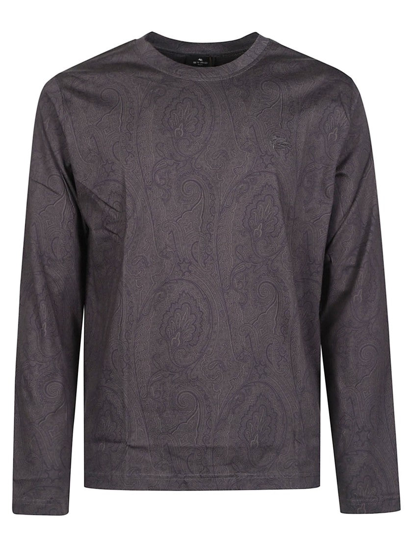 Etro Roma Paisley Pattern Long-Sleeve Cotton T-Shirt