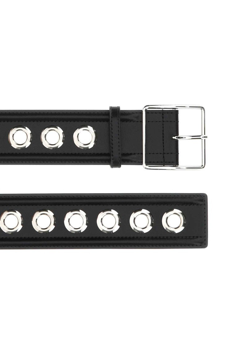Alexander Mcqueen Black Leather Belt
