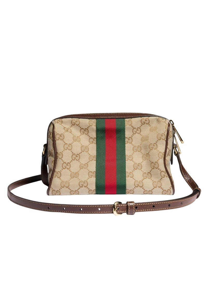 Gucci Sand Gg Canvas Horsebit Camera Bag