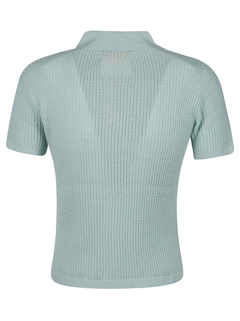 Guest In Residence Shrunken Cropped Ribbed Cashmere Polo Shirt