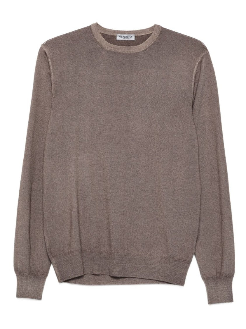Vengera Brown Crew Neck Sweater In /Virgin Wool