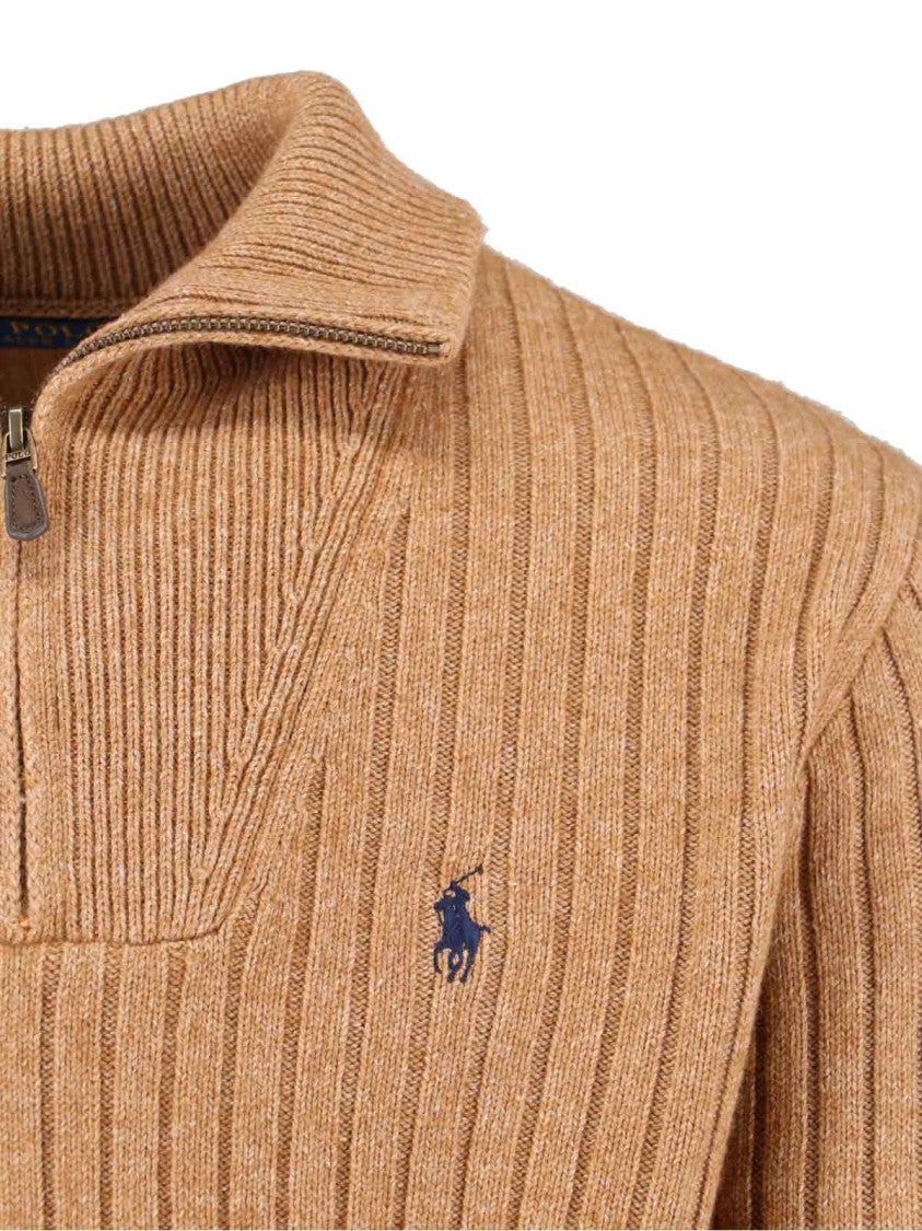 Polo Ralph Lauren Ribbed Logo Sweater – Beige