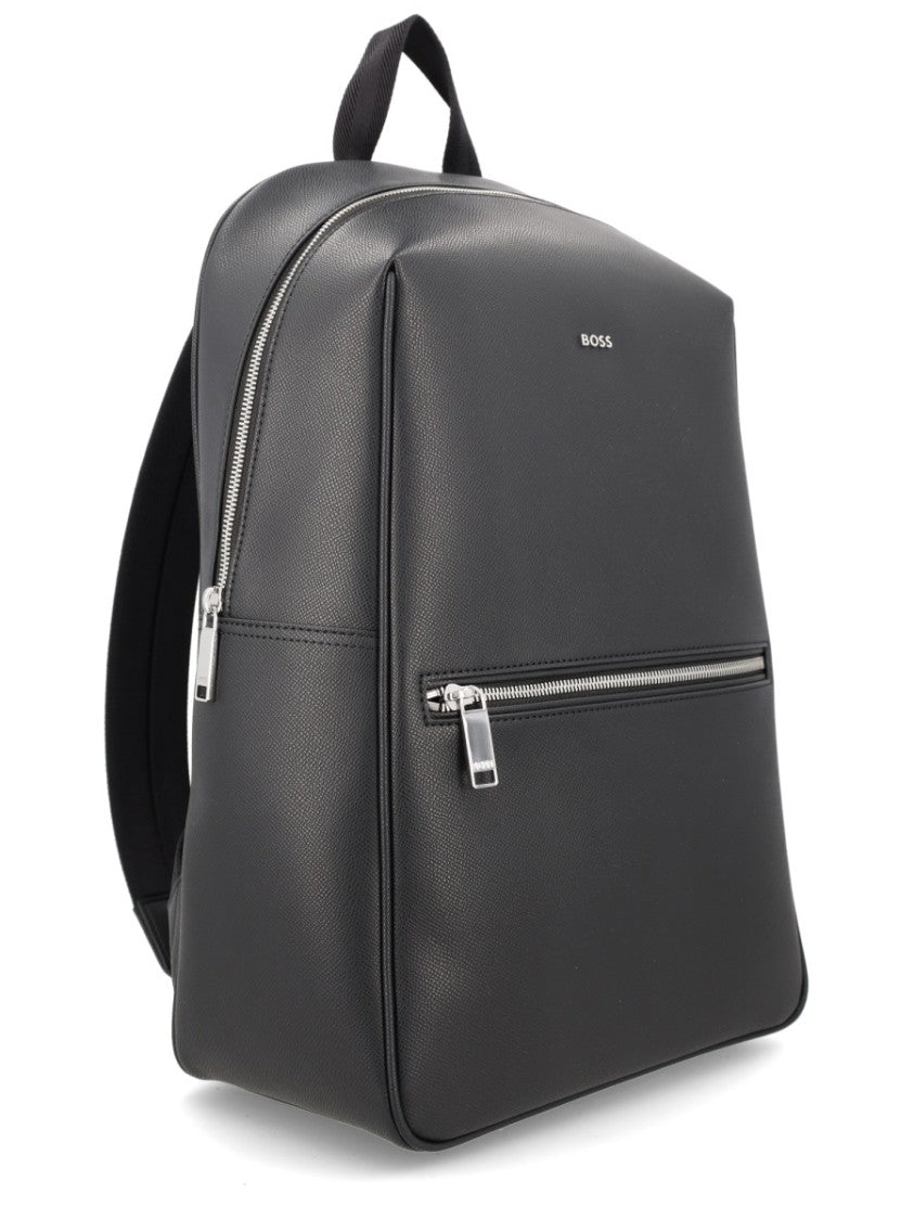 Boss Daxter Smooth Leather Structured Backpack
