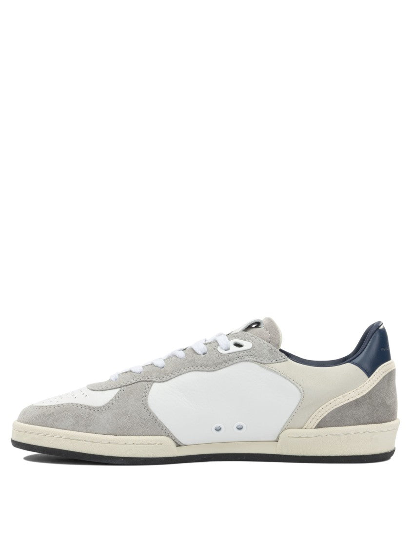 Philippe Model Paris Low-Top Leather Sneakers With Suede Accents