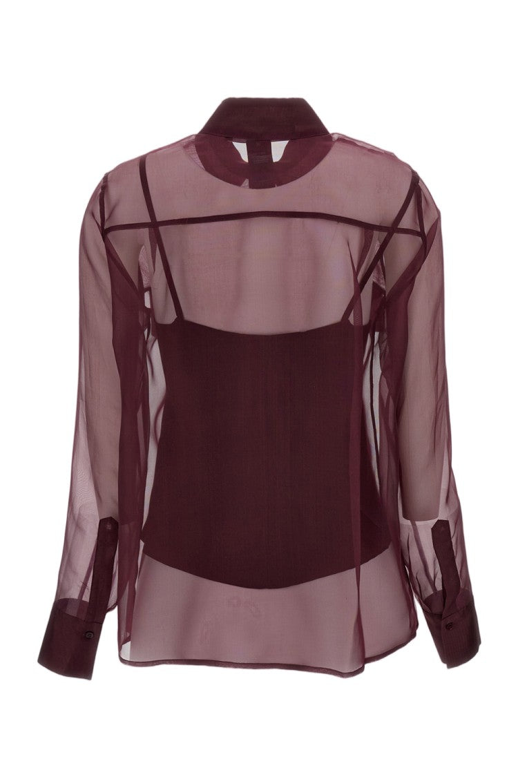 Federica Tosi Sheer Silk Organza Blouse With Pointed Collar