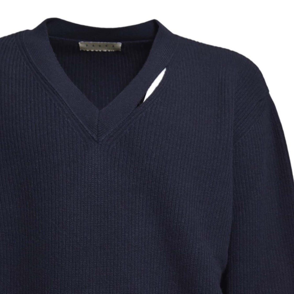 Paura Venezia V-Neck Sweater In Blue Wool