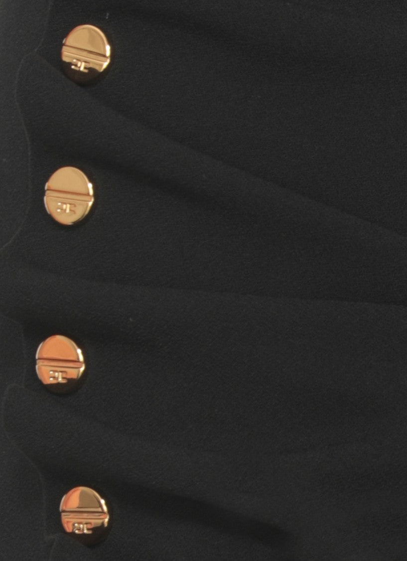 Elisabetta Franchi Asymmetrical Draped Skirt With Metallic Accents