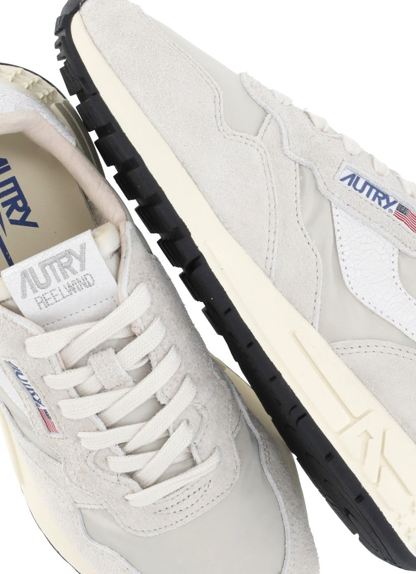 Autry Grey Reelwind Low Suede-Blend Sneakers