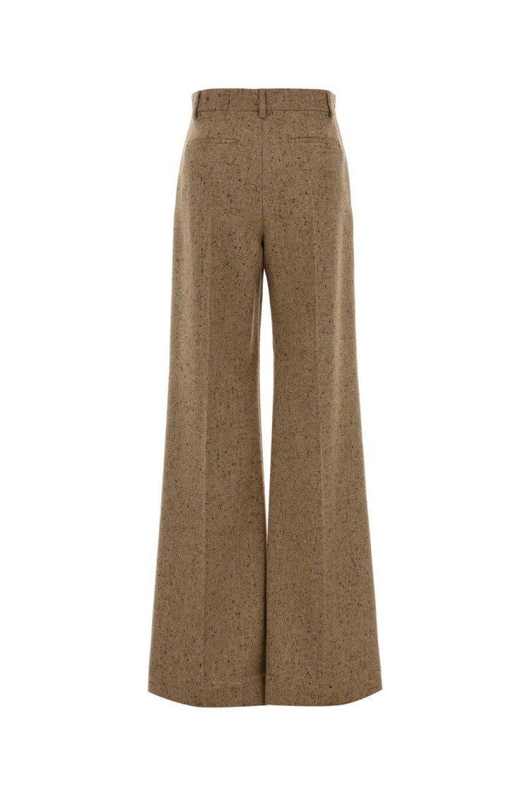 Valentino Garavani Melange Sand Wool Palazzo Pant