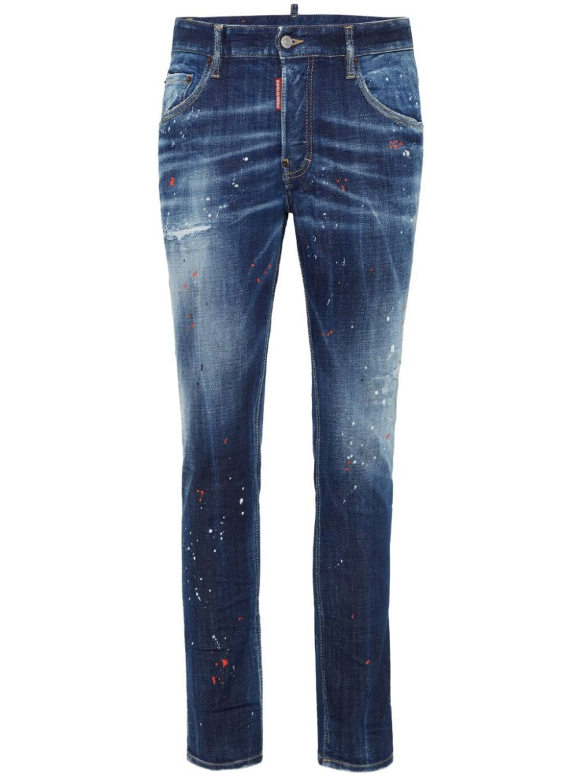 Dsquared2 Navy Blue Stretch-Cotton Denim Jeans
