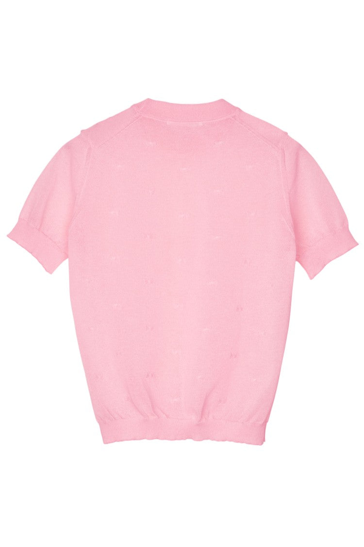 Cecilie Bahnsen Openwork Knit Top With Bow Detail
