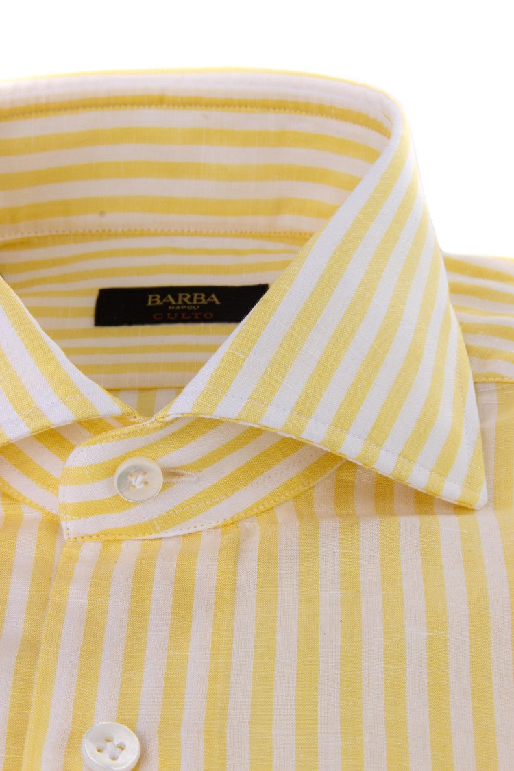 Barba Striped Cotton-Linen Tailored Shirt Cult Line