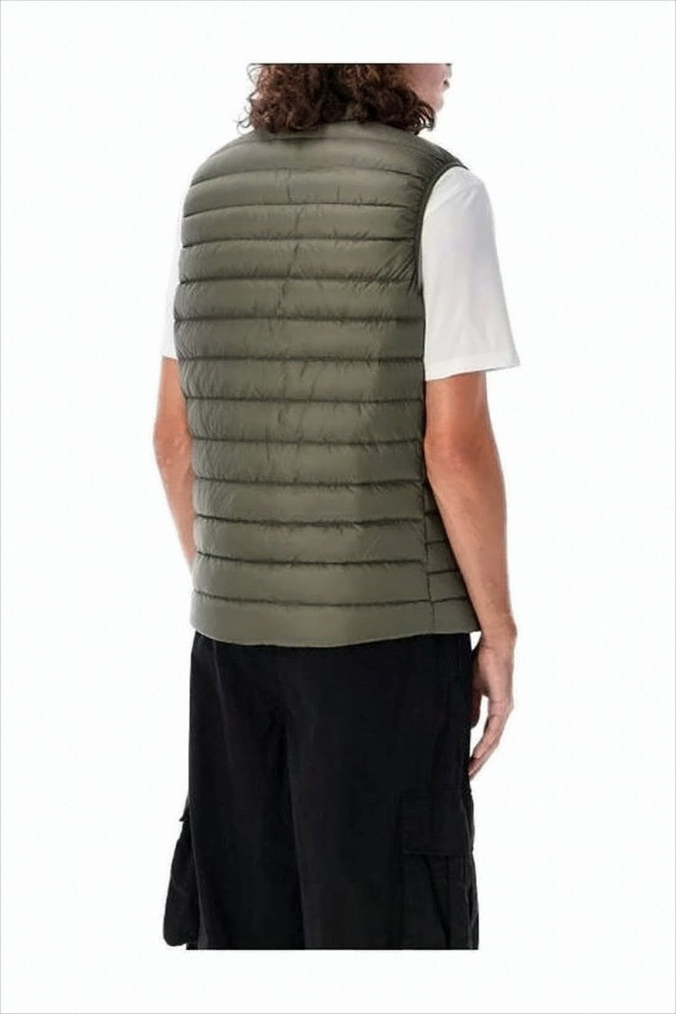 Patagonia Quilted Sleeveless Vest With High Collar And Logo Patch