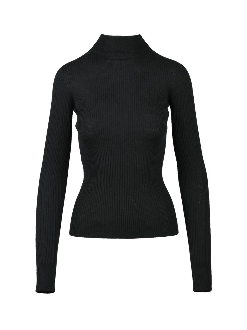 Sportmax Fitted Ribbed Virgin Wool Sweater By Sportmax