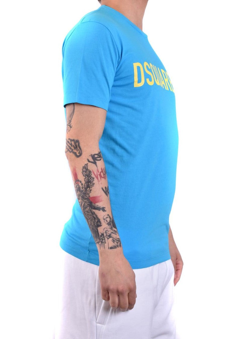 Dsquared2 Blue Cotton Print Tee