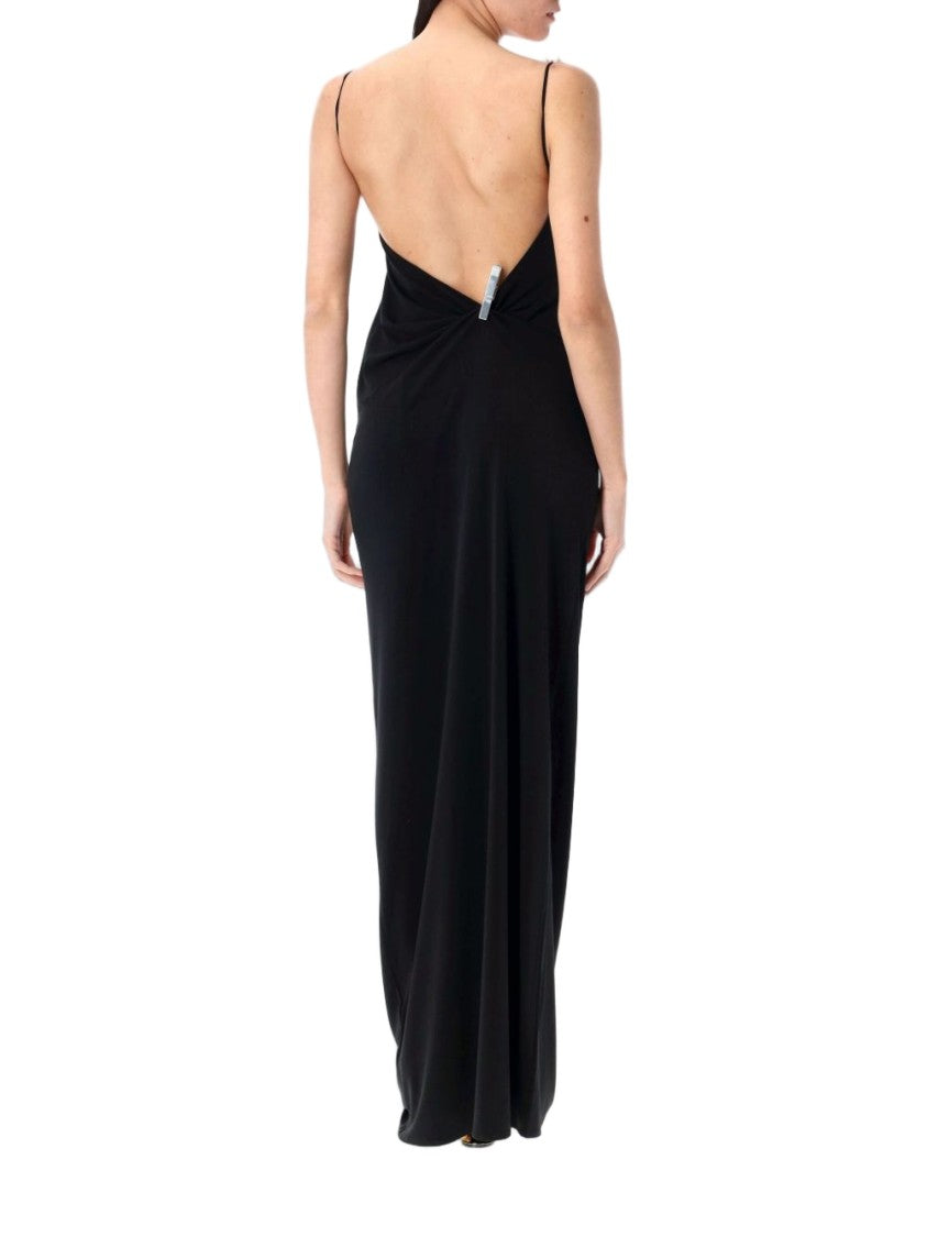Coperni Black Draped Bodice Open Back Dress