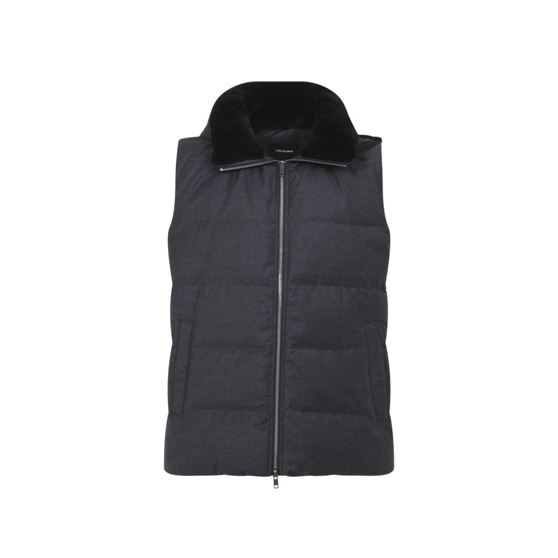 Yves Salomon Quilted Down Vest With Plush High Collar And Detachable Hood