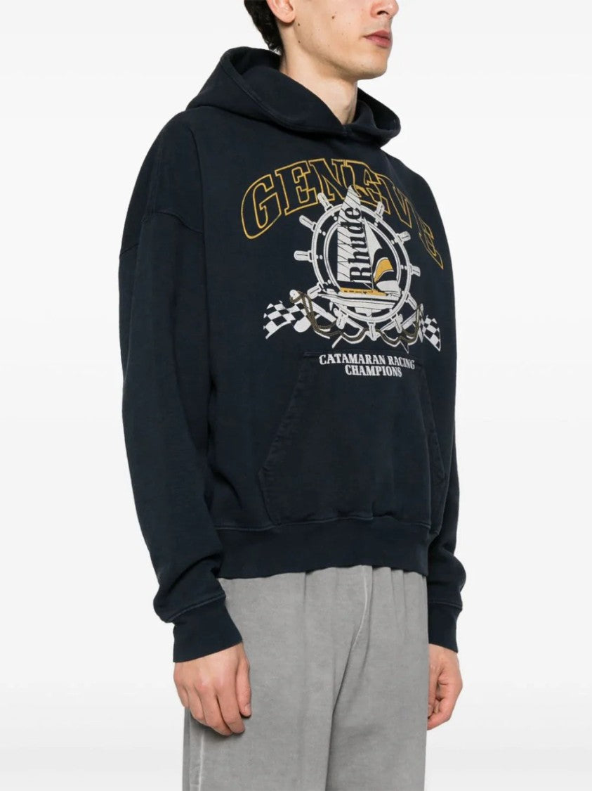 Rhude Nautical-Print Cotton Hoodie