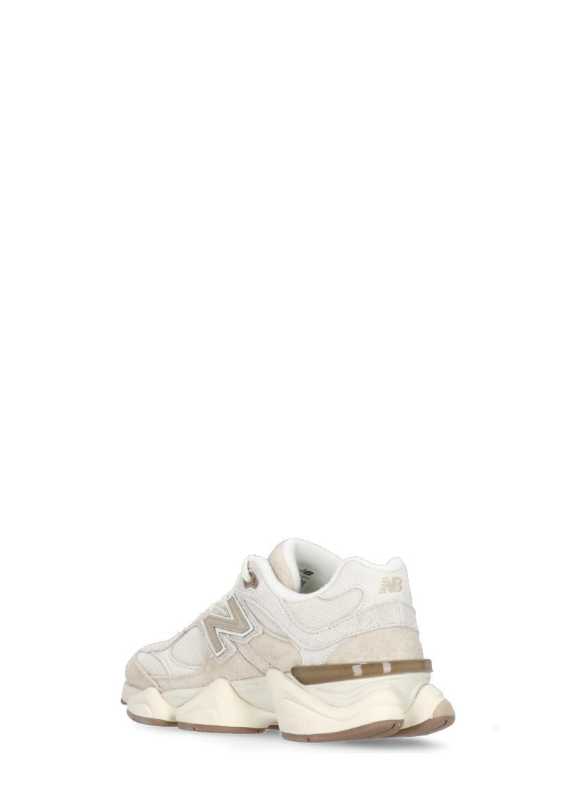 New Balance Beige Leather And Fabric Sneakers With Cushioned Sole