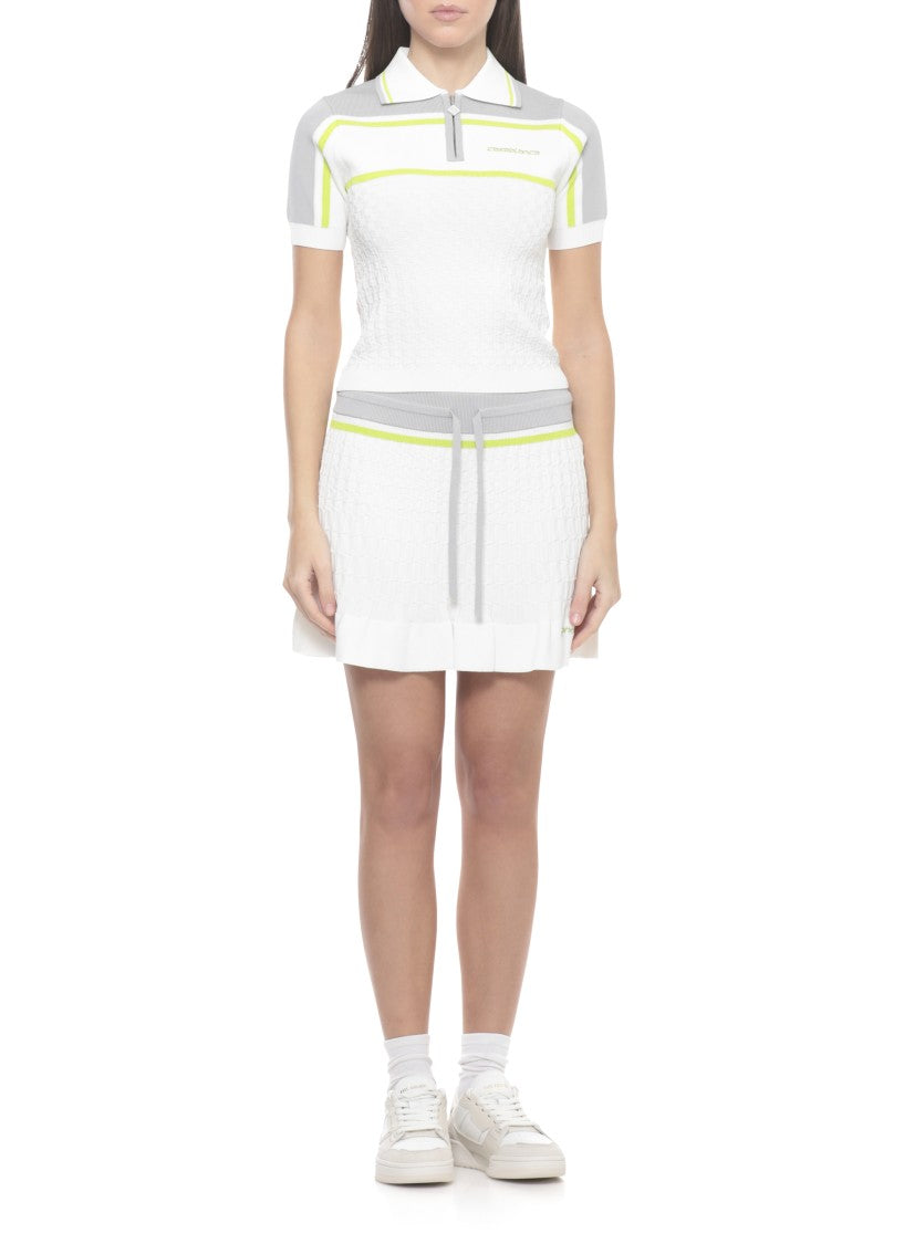 Casablanca White Tennis Zip Polo Shirt