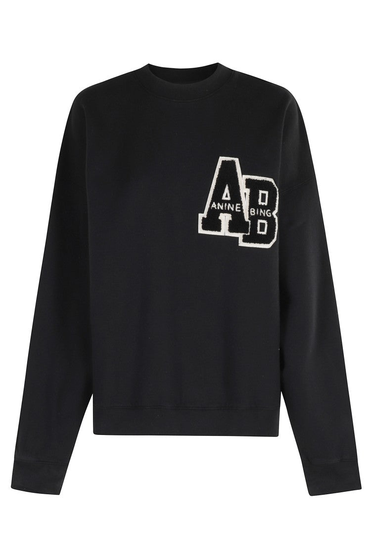 Anine Bing Black Miles Letterman Sweatshirt