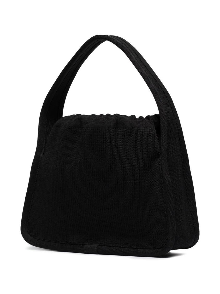 Alexander Wang Structured Black Handbag With Ribbed Texture